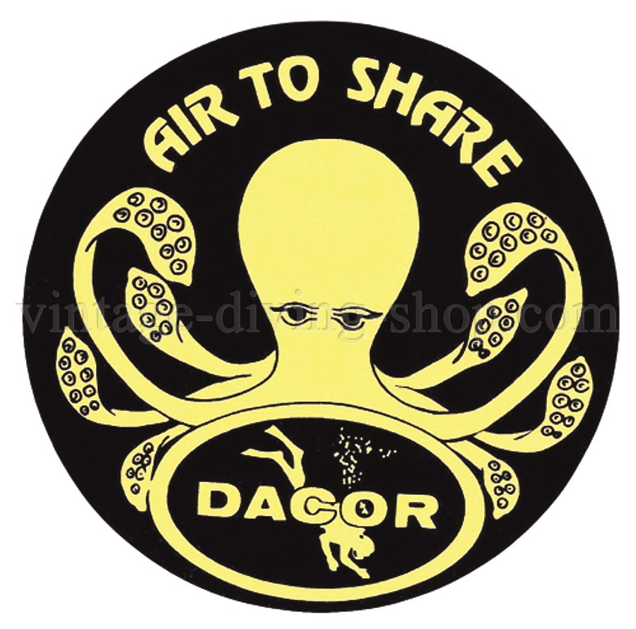 DACOR Air to Share- decal sticker Aufkleber - rund, Kraken, schwarz, gelb
