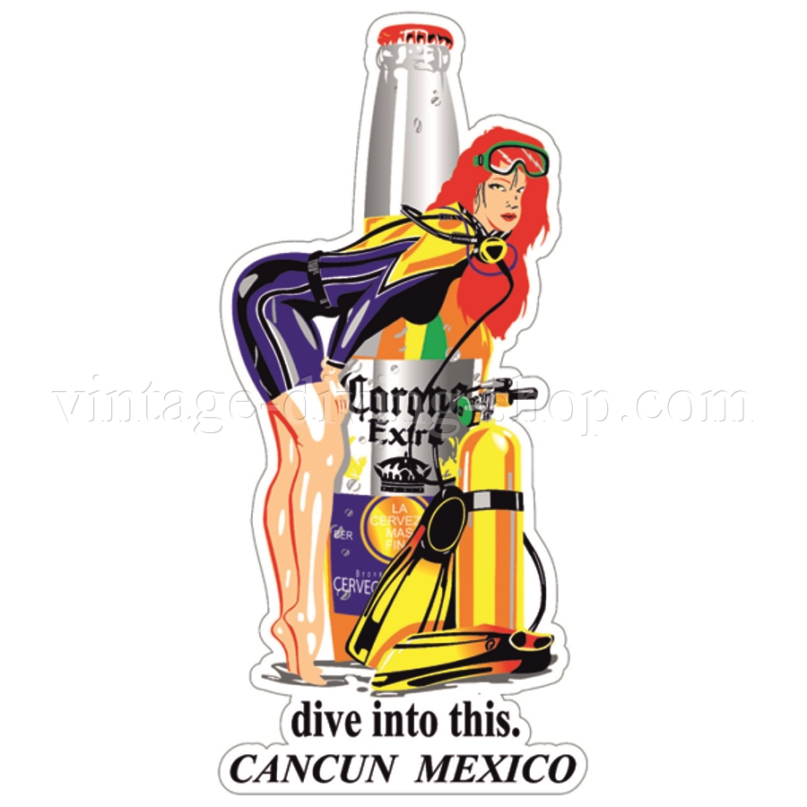 Sexy CORONA EXTRA Beer - scuba diving plongee decal sticker Aufkleber - New