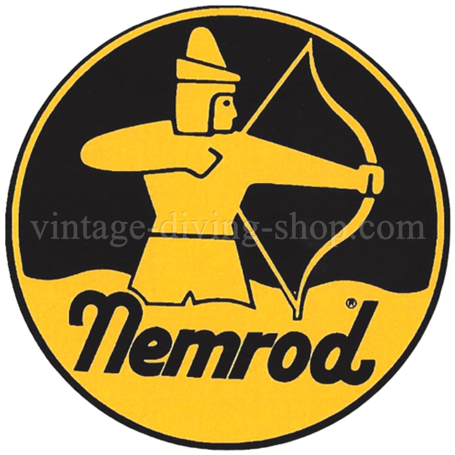 NEMROD - Tank decal sticker Aufkleber - Diving plongee scuba Tauchen New - rund, schwarz, gelb