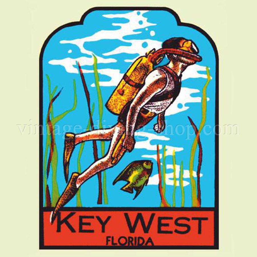 FLORIDA KEYS SCUBA DIVER-SOUVENIR TRAVEL DECAL STICKER DIVING TAUCHEN New